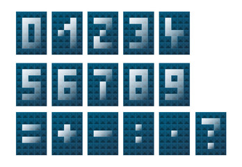 Modern styled numbers and mathematical symbols