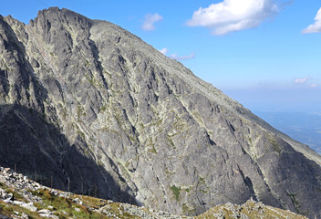 View from Velka Lomnicka veza - peak in High Tatras, Slovakia