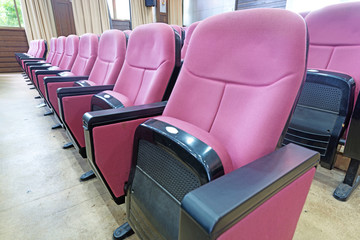 Empty hall for presentation with armchairs