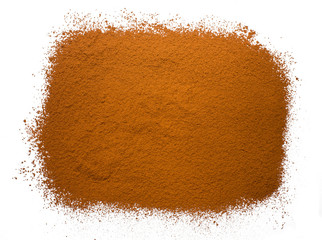 cocoa powder on a white background