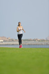 woman jogging at morning