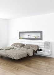 Design Bedroom Interior with modern king-size bed