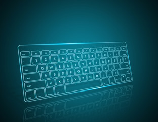 Computer keyboard as symbol of high technology