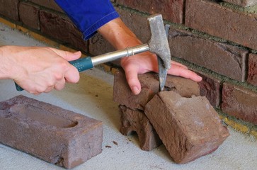 Klinkerwand mauern - lay a brick wall 02