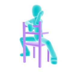 blue person sitting C