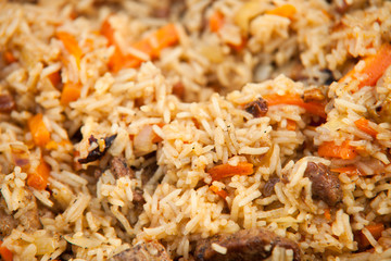 Pilaf (Plov) - Afghan, Uzbek, Tajik national cuisine main dish