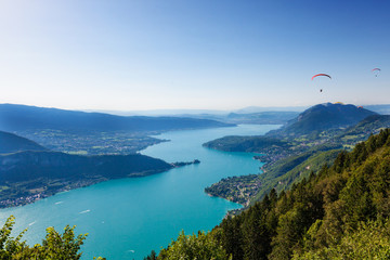 View of the Annecy lake from  Col du Forclaz