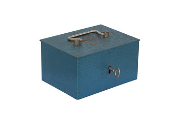 Blue moneybox isolated