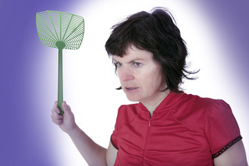 Woman fights the fly