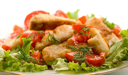 Tasty healthy fish fillet with vegetables