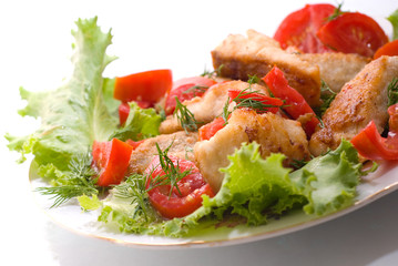 Tasty healthy fish fillet with vegetables