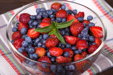 Strawberries and blueberries