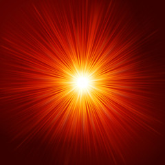 Fototapeta premium Star burst red and yellow fire. EPS 10
