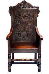 Dark oak armchair throne