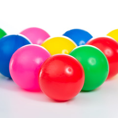 Colorful balls on white background