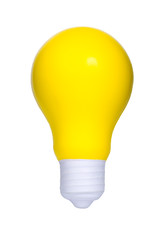 Yellow bulb light isolated on white background