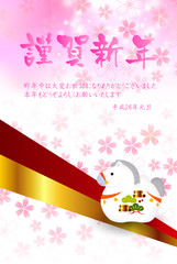 午　桜　年賀状　背景