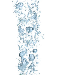 Water bubbles on white background