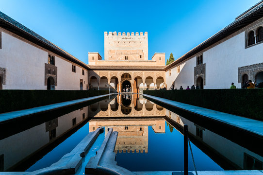 Patio de Arrayenes in famous Alhambra, Granada