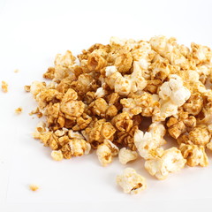 Popcorn isolated on the white background