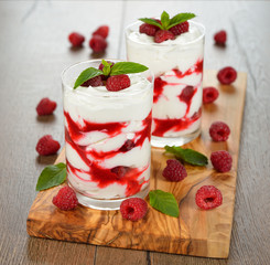 Raspberry dessert