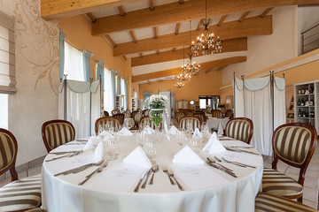 Mediterranean interior - reception table