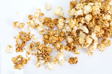 Popcorn isolated on the white background