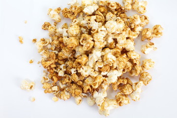 Popcorn isolated on the white background