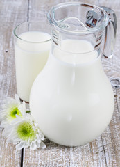 Jug and glass of milk