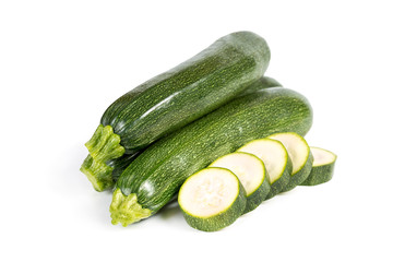 Zucchini isolated on white background