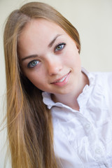 portrait of the beautiful girl with a flowing hair