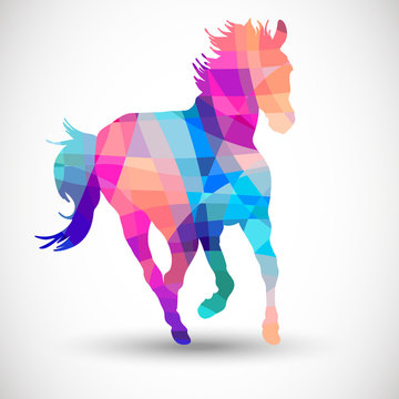 Abstract horse of geometric shapes