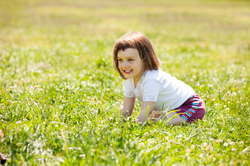  girl in summer meadow