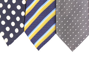 Background of three  multi-colored tie.