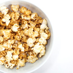 Popcorn isolated on the white background