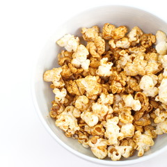 Popcorn isolated on the white background
