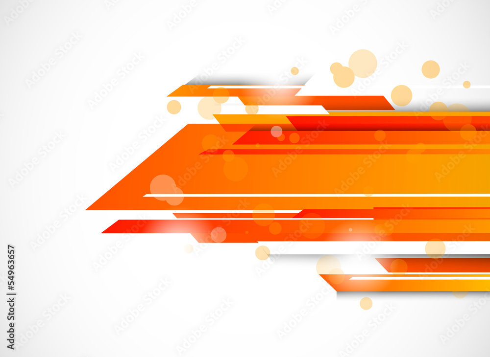 Aufkleber abstract tech background in orange color