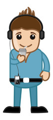 Stylish Young Boy Listening Music - Business Cartoons