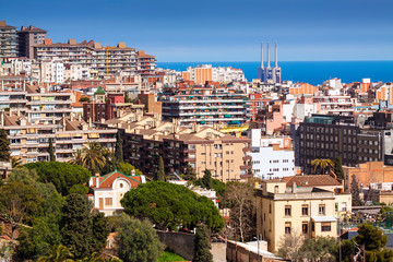 Fototapeta na wymiar view of Barcelona from Park Guell