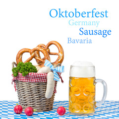 Deutsches Essen und Trinken beim Oktoberfest