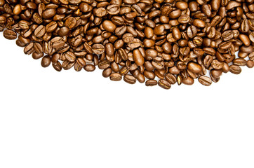 beans of coffee isolated on white background