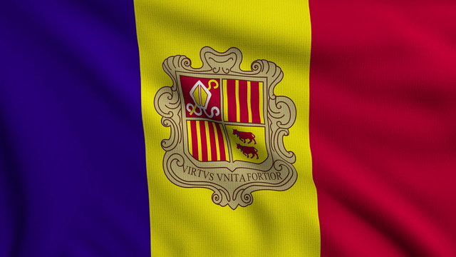 Flag of Andorra looping