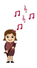 Playing Music - Business Cartoons Character
