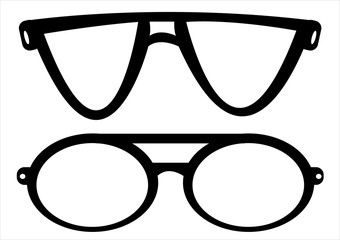 retro glasses isolated on white background