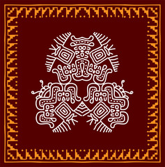 Obraz premium Folk, Tribal Design, Motif, Wall Painting