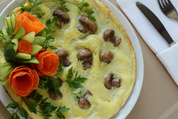 Omelet with mushrooms