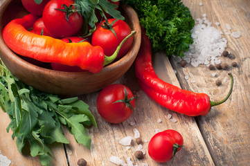 Bright summer vegetables