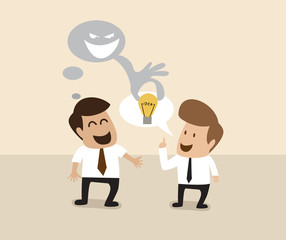 Businessman is stealing idea from another man