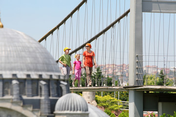 Family walk at Bridge