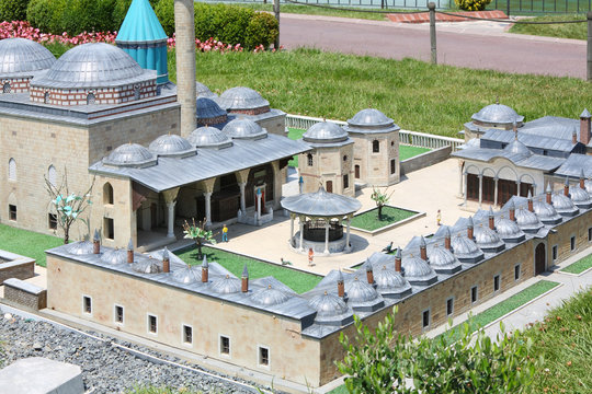 Mevlana Tomb in Konya model and tourists